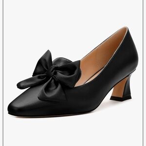 Elegant Black Bow Heels